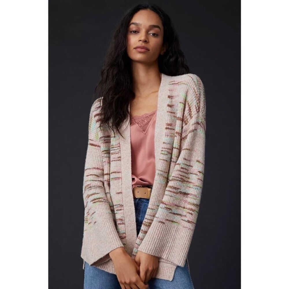 Anthropologie Leah Space-Dyed Alpaca Wool Cardigan Sweater Sz Small